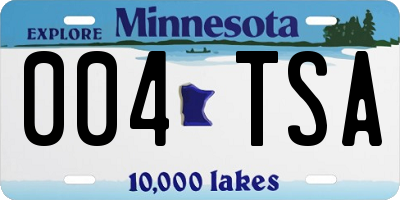 MN license plate 004TSA
