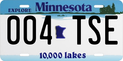 MN license plate 004TSE
