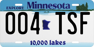 MN license plate 004TSF