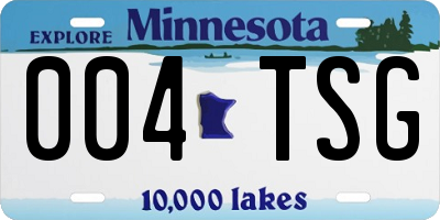 MN license plate 004TSG