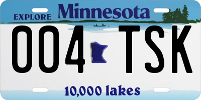 MN license plate 004TSK