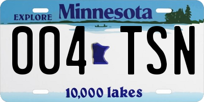MN license plate 004TSN