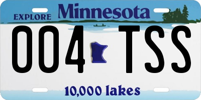 MN license plate 004TSS