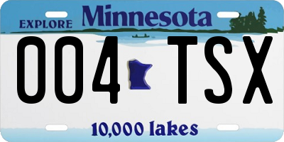 MN license plate 004TSX