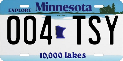 MN license plate 004TSY
