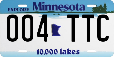 MN license plate 004TTC