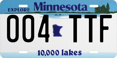 MN license plate 004TTF