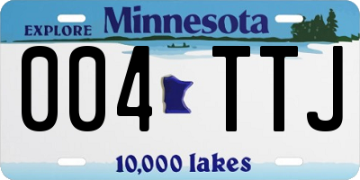 MN license plate 004TTJ