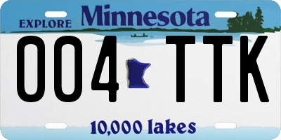 MN license plate 004TTK