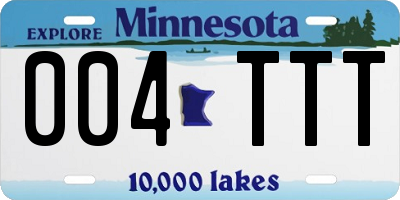 MN license plate 004TTT