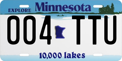 MN license plate 004TTU