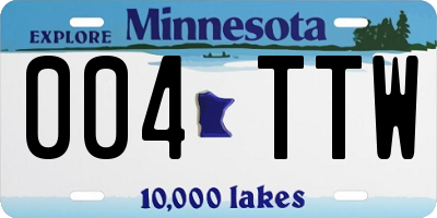 MN license plate 004TTW