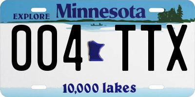 MN license plate 004TTX