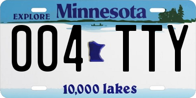 MN license plate 004TTY