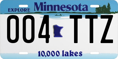 MN license plate 004TTZ