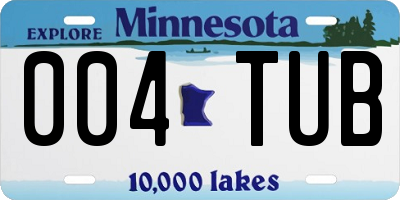 MN license plate 004TUB