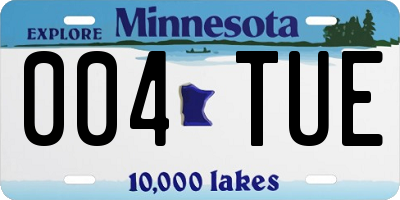MN license plate 004TUE