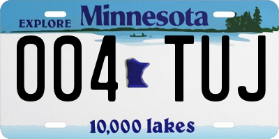 MN license plate 004TUJ