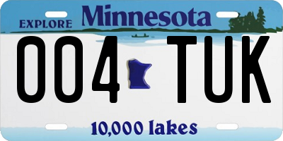 MN license plate 004TUK