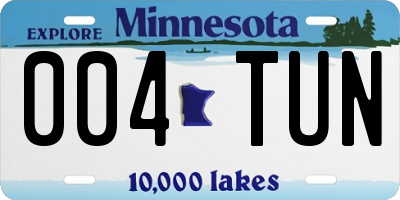 MN license plate 004TUN