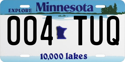 MN license plate 004TUQ