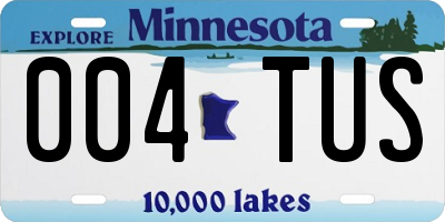 MN license plate 004TUS