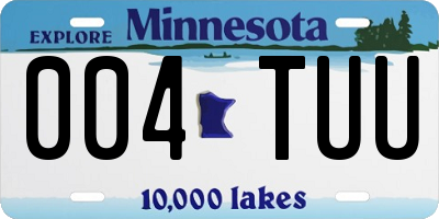 MN license plate 004TUU