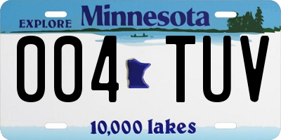 MN license plate 004TUV