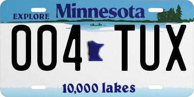 MN license plate 004TUX