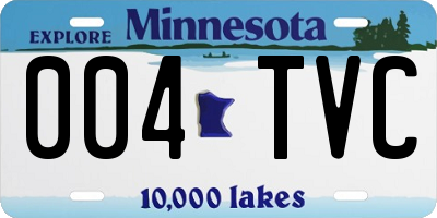 MN license plate 004TVC