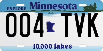 MN license plate 004TVK