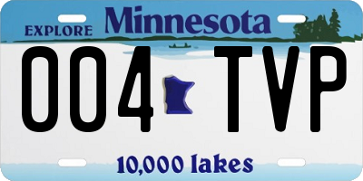 MN license plate 004TVP