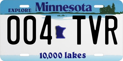 MN license plate 004TVR