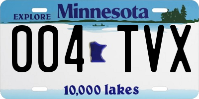 MN license plate 004TVX