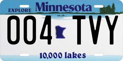 MN license plate 004TVY