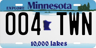 MN license plate 004TWN