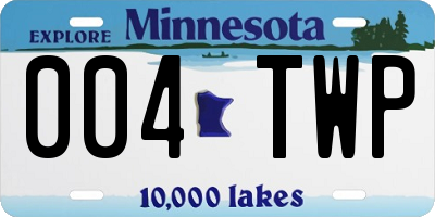 MN license plate 004TWP