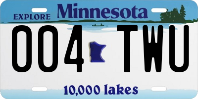MN license plate 004TWU