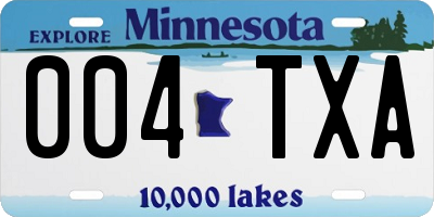 MN license plate 004TXA