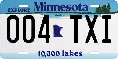 MN license plate 004TXI
