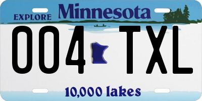 MN license plate 004TXL