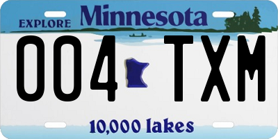 MN license plate 004TXM
