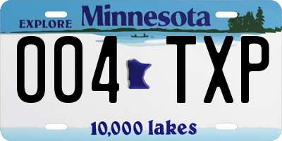 MN license plate 004TXP