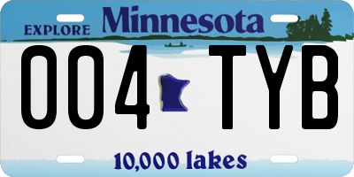 MN license plate 004TYB