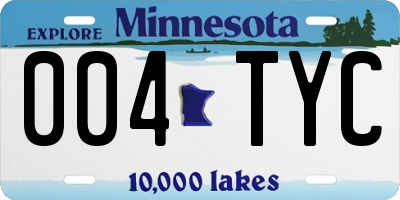 MN license plate 004TYC