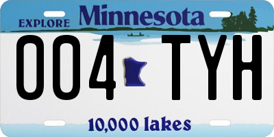 MN license plate 004TYH