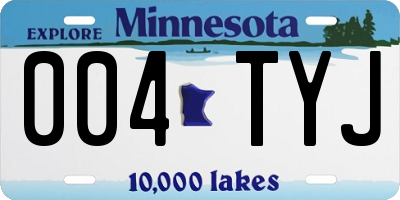 MN license plate 004TYJ
