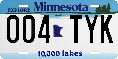 MN license plate 004TYK