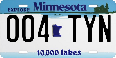 MN license plate 004TYN