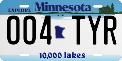 MN license plate 004TYR